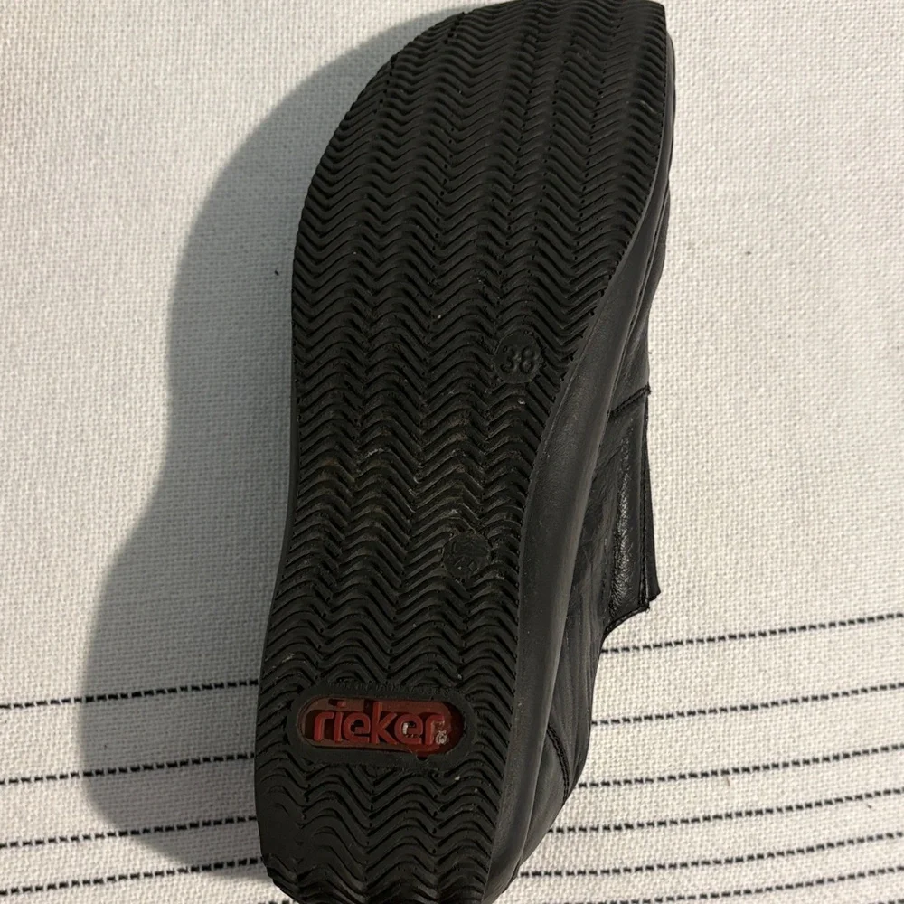 Rieker Black Leather Slip-On Casual Loafers - Picture 8 of 9